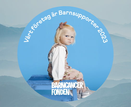 Vi stöttar barncancerfonden