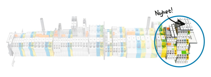 Nyhet distributionsplint, 3-våningsplint (SNK) i Push-In fjäder-utförande från ABB/Entrelec