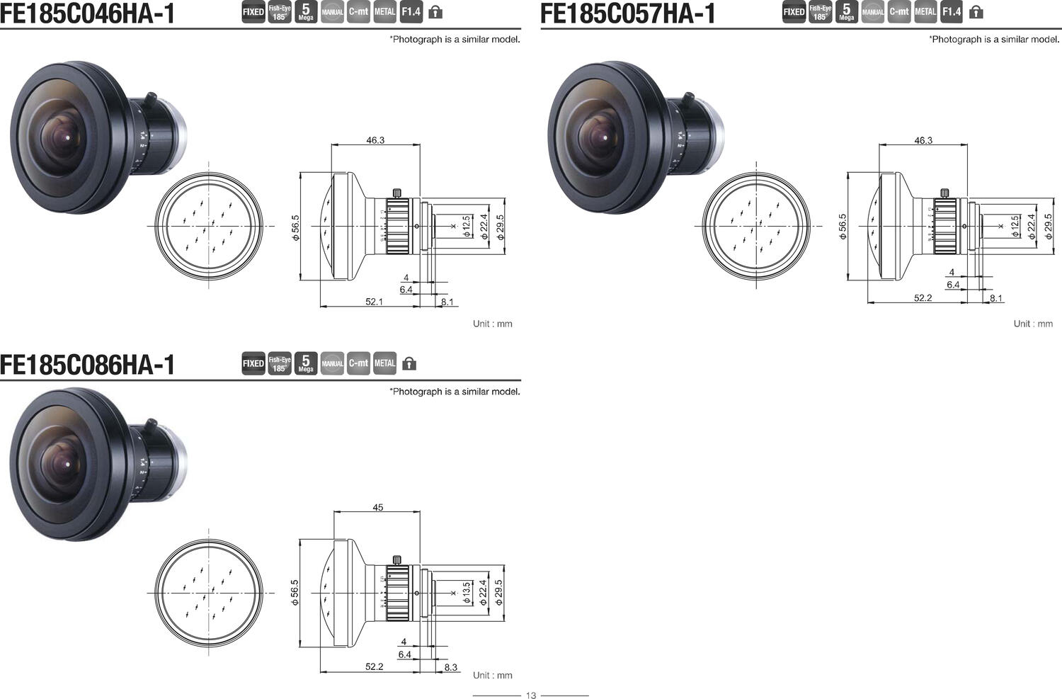 FujinonFishEyeDimensions