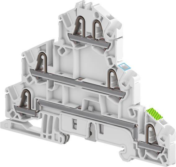 PI-Fjäderklämma 3-våning Fas, Nolla, Jord Zk2,5-L-N-PE