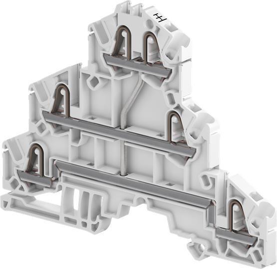 PI-Fjäderklämma 3-Våning Internt byglade ZK2,5-T1