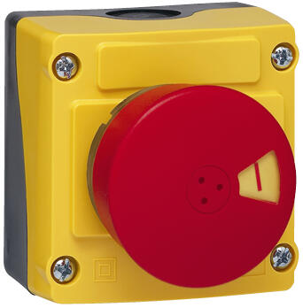 Produktbild nödstoppkapsling med flaggindikering